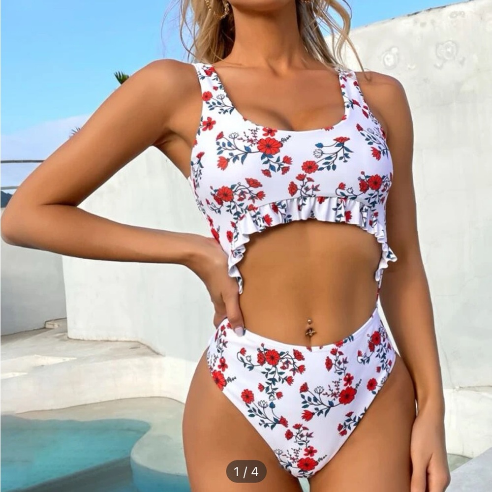 Floral one piece swimsuit